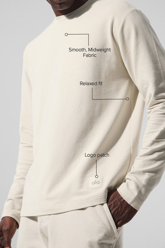 Double Take Long‑Sleeve Crew — Bone