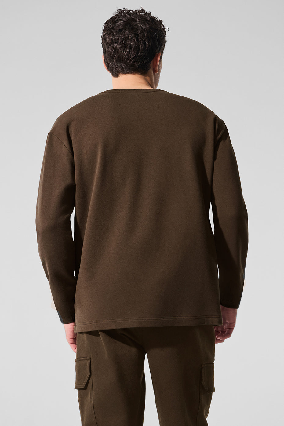 Double Take Long‑Sleeve Crew — Espresso