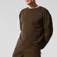 Double Take Long‑Sleeve Crew — Espresso