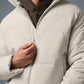 Stretch Woven Street Puffer — Bone