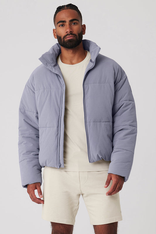 Stretch Woven Street Puffer — Fog
