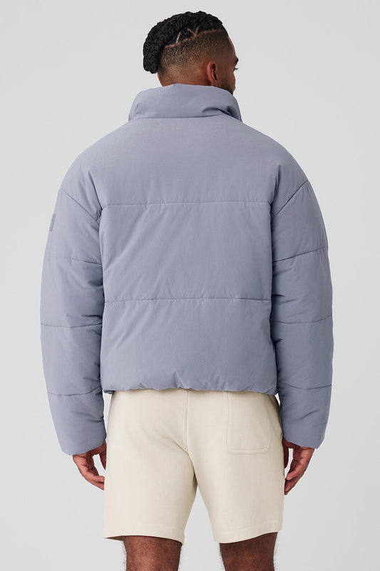 Stretch Woven Street Puffer — Fog