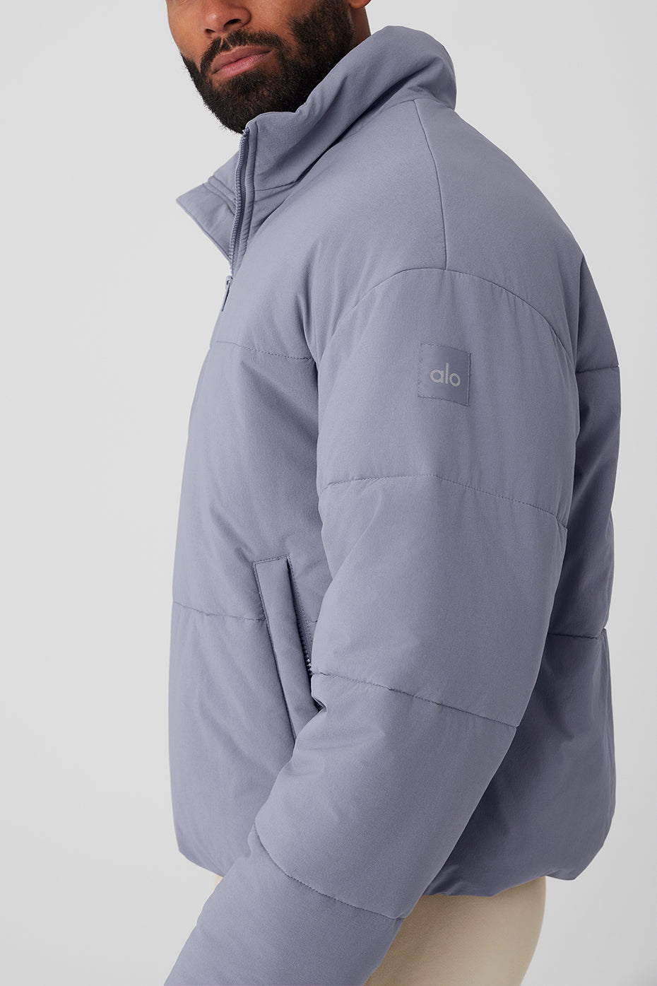 Stretch Woven Street Puffer — Fog