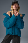 Stretch Woven Street Puffer — Eclipse Blue