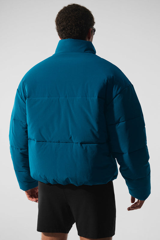 Stretch Woven Street Puffer — Eclipse Blue
