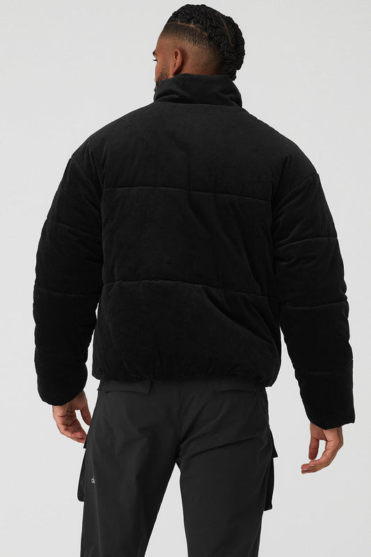 Corduroy Stage Puffer — Black