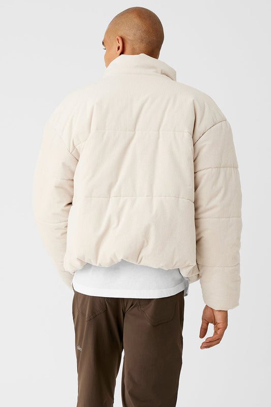 Corduroy Stage Puffer — Bone