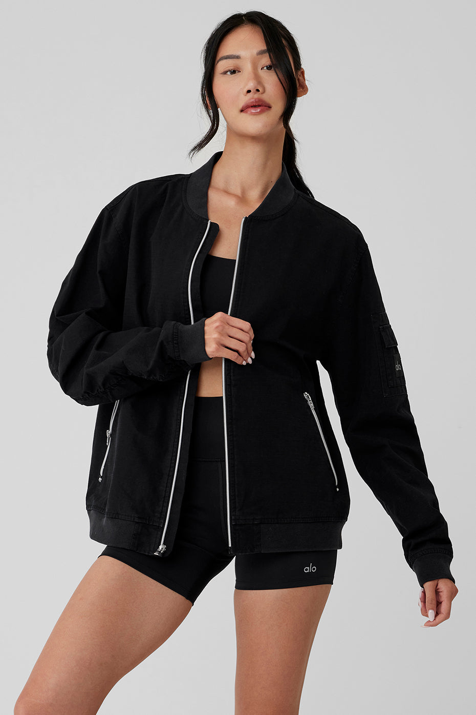 Division Ripstop Bomber Zip Jacket — Black