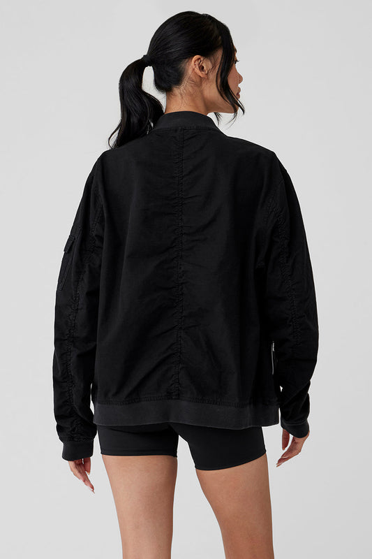 Division Ripstop Bomber Zip Jacket — Black
