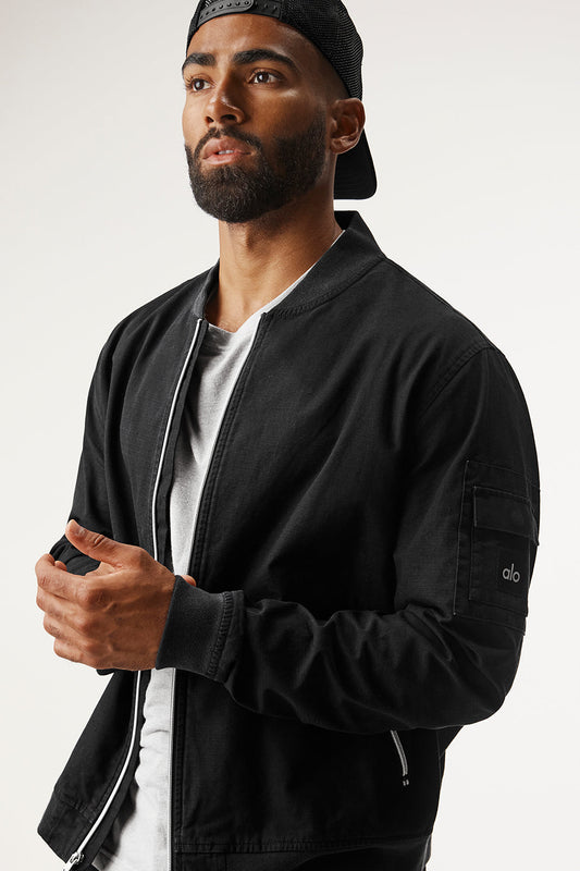 Division Ripstop Bomber Zip Jacket — Black