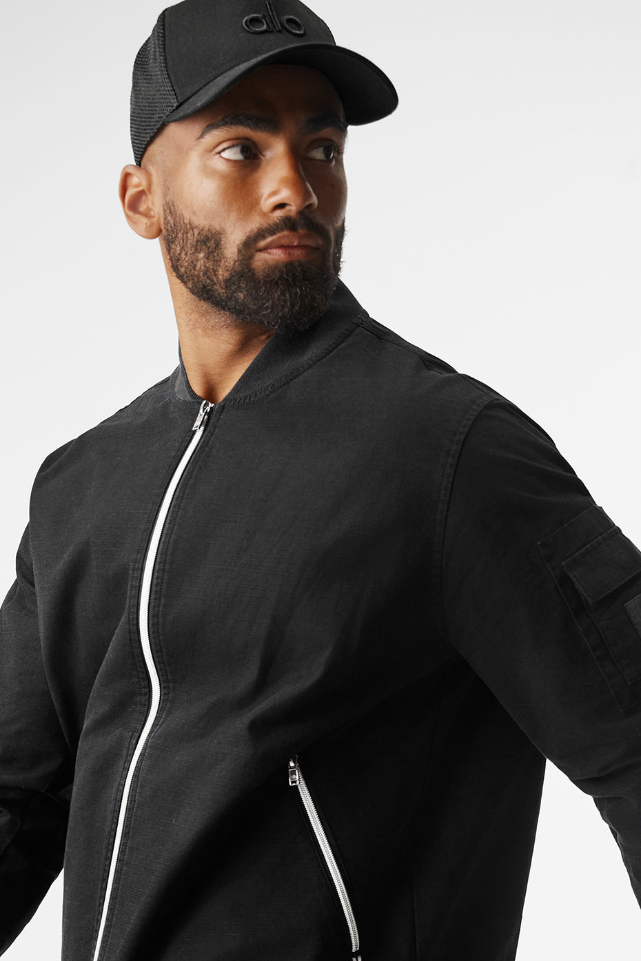 Division Ripstop Bomber Zip Jacket — Black