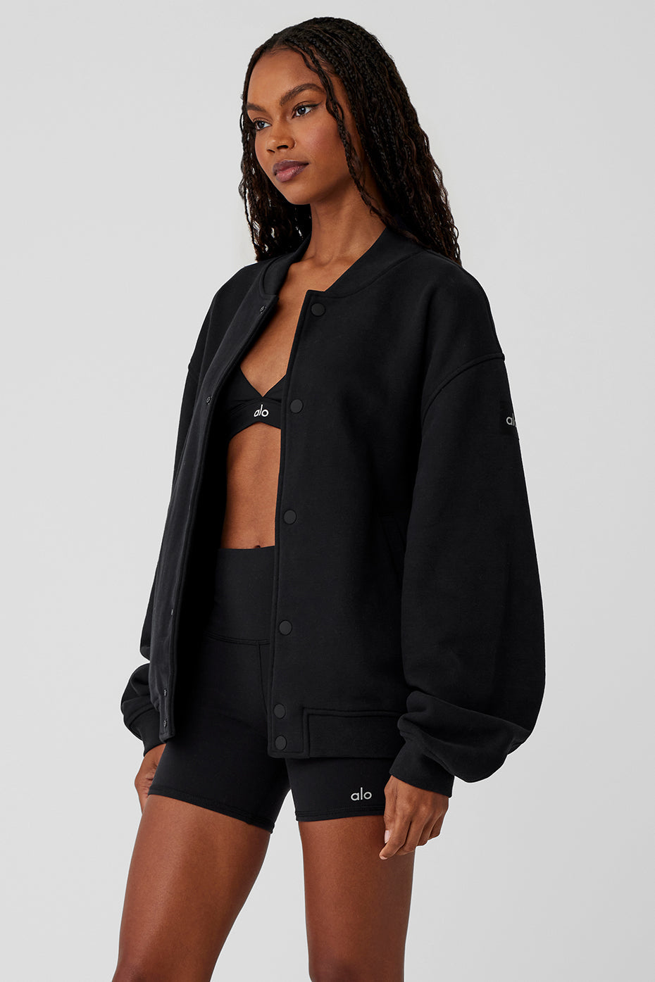 Renown Varsity Zip Jacket — Black