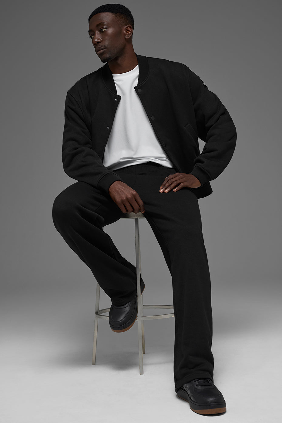 Renown Varsity Zip Jacket — Black