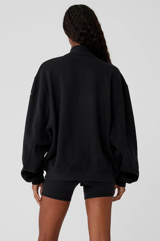 Renown Varsity Zip Jacket — Black
