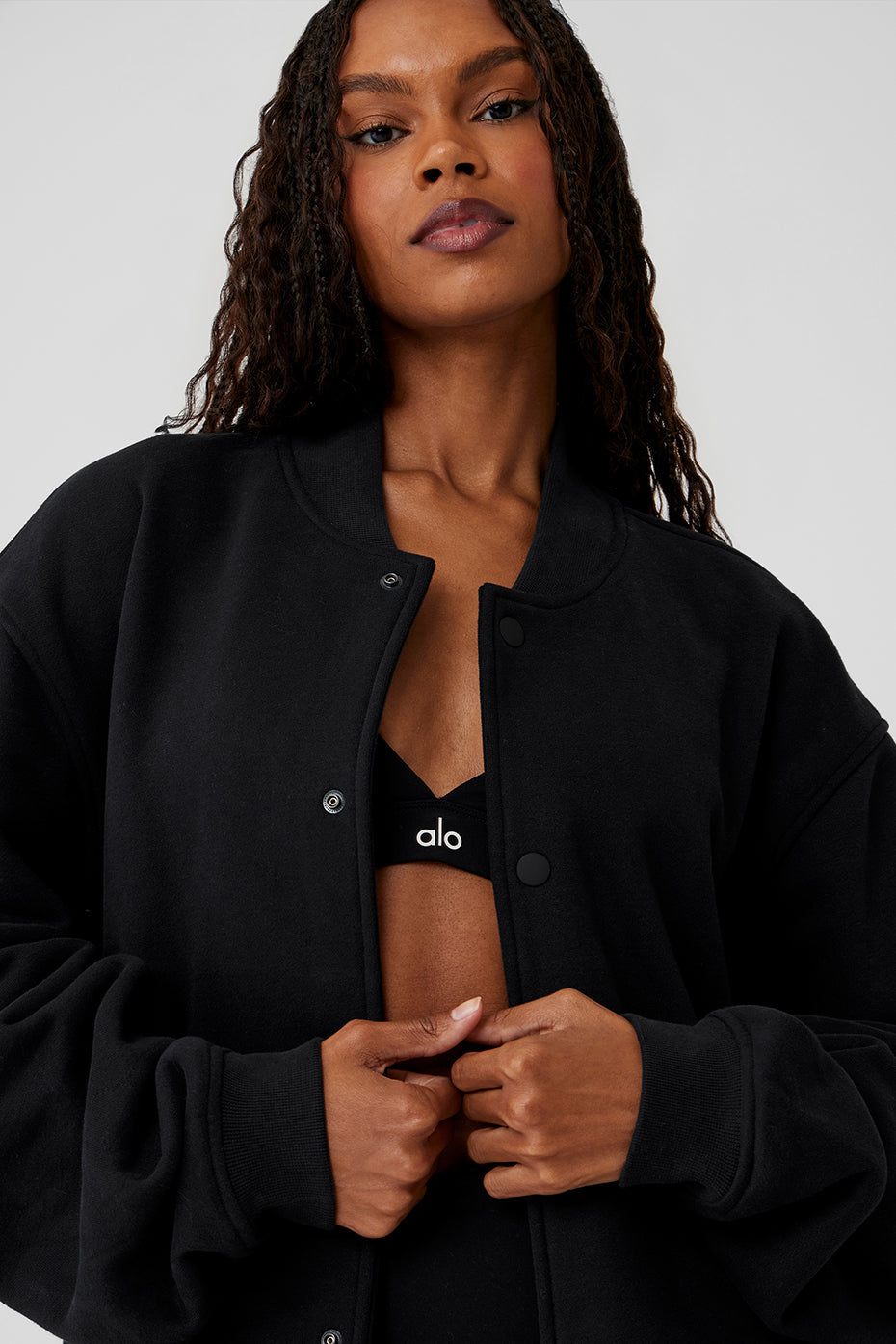 Renown Varsity Zip Jacket — Black