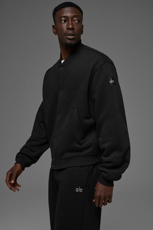 Renown Varsity Zip Jacket — Black