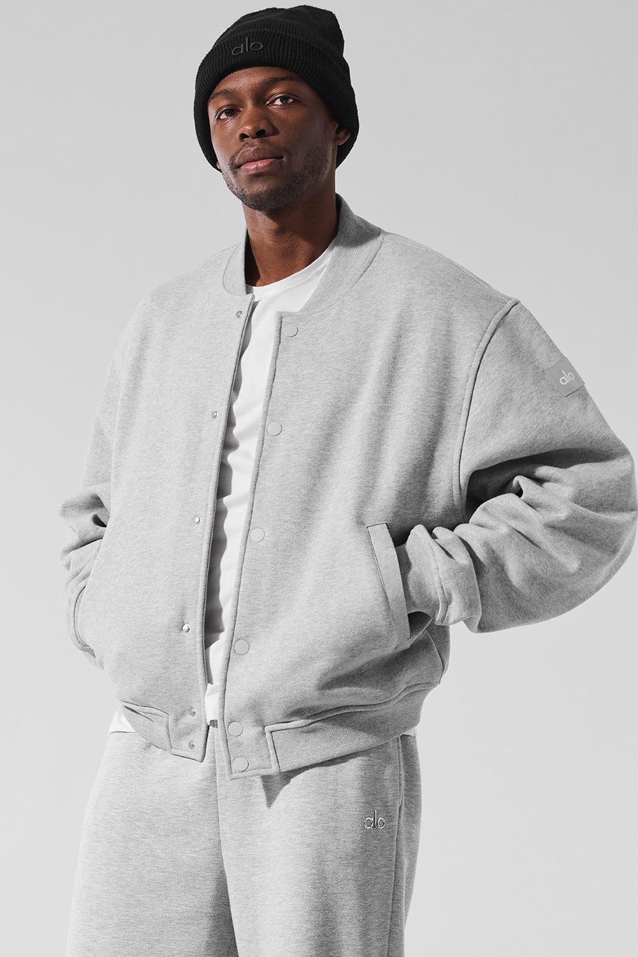 Renown Varsity Zip Jacket — Athletic Heather Grey