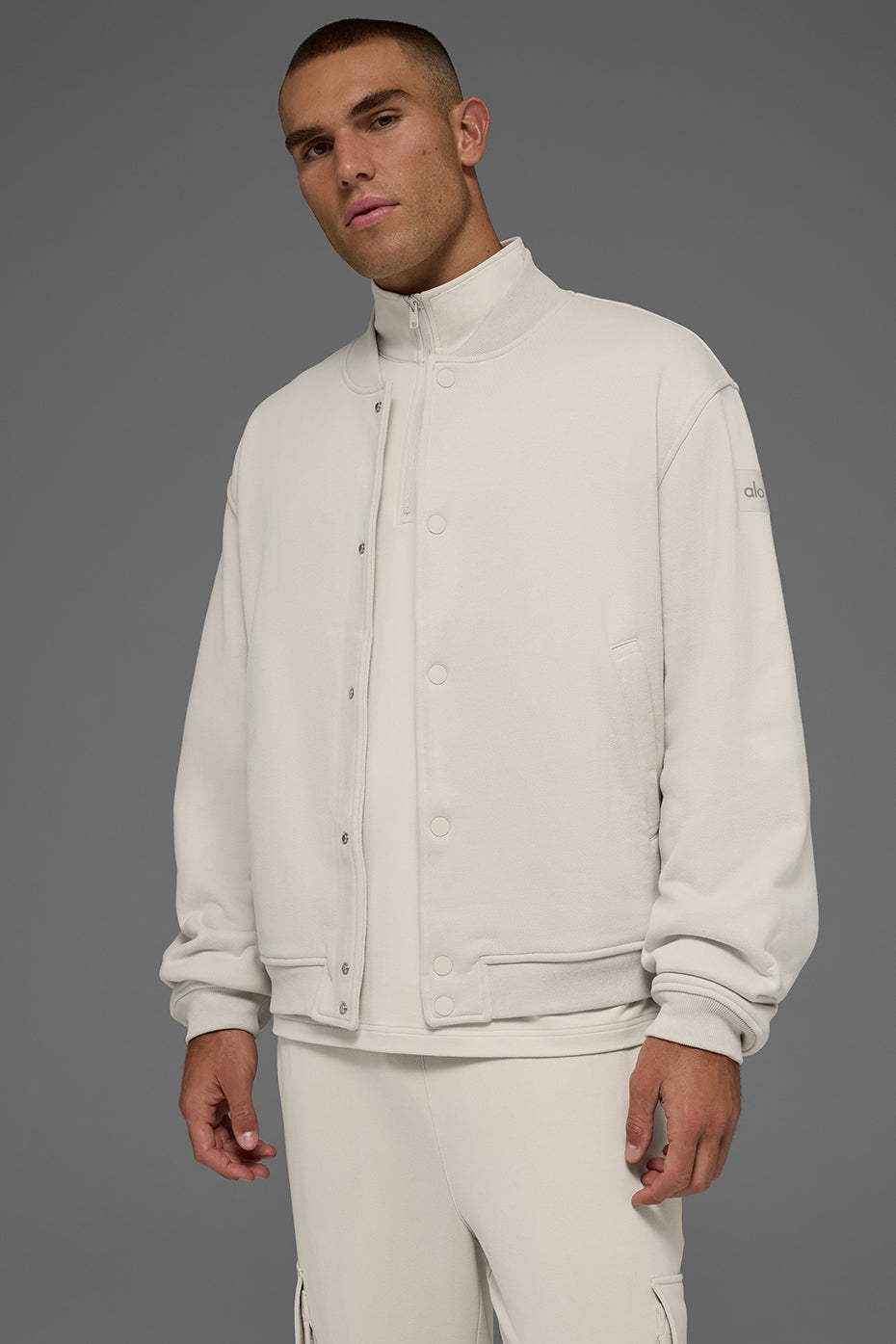 Renown Varsity Zip Jacket — Bone