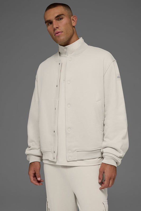 Renown Varsity Zip Jacket — Bone