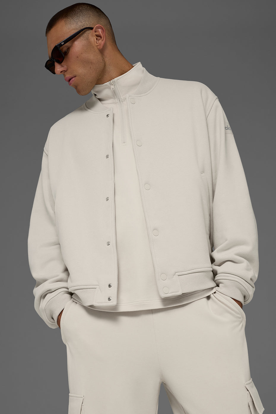 Renown Varsity Zip Jacket — Bone