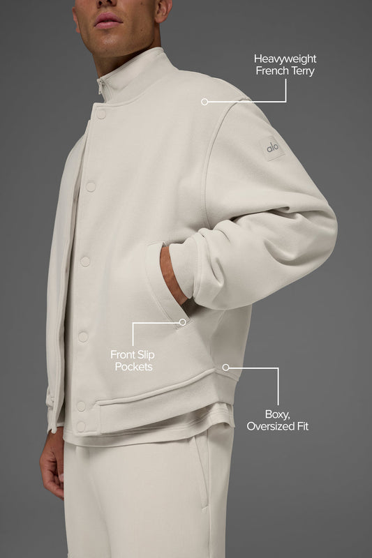 Renown Varsity Zip Jacket — Bone