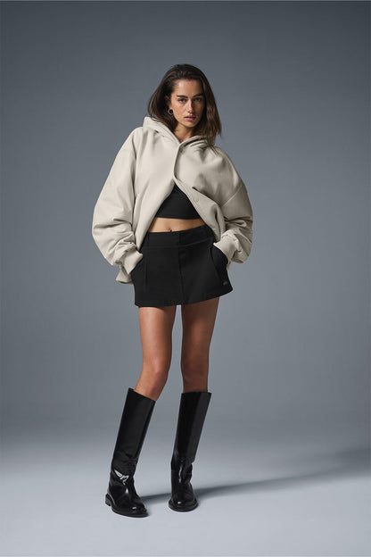 Select Hooded Bomber Zip Jacket — Bone