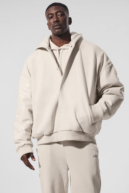 Select Hooded Bomber Zip Jacket — Bone