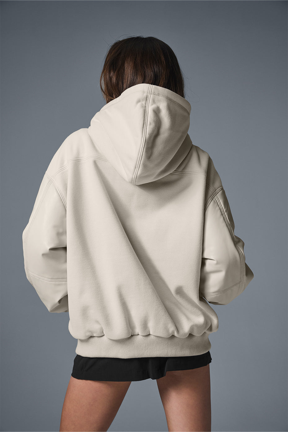 Select Hooded Bomber Zip Jacket — Bone