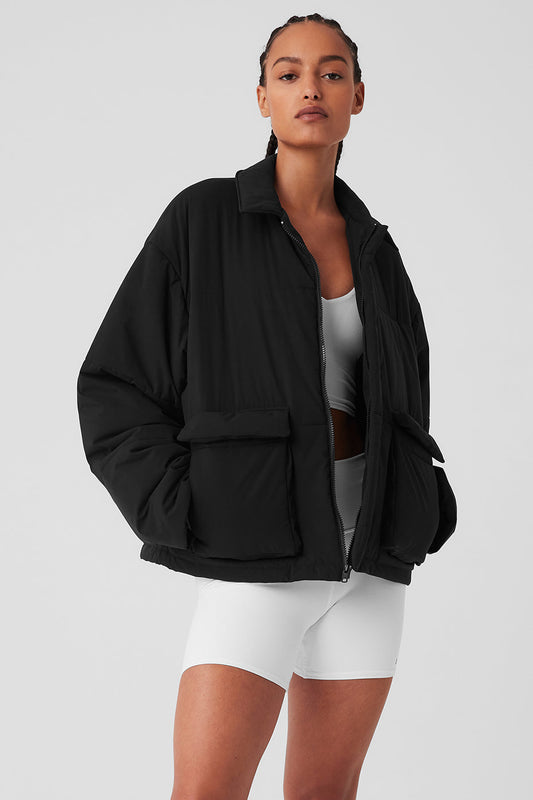 Voyage Utility Cargo Zip Jacket — Black