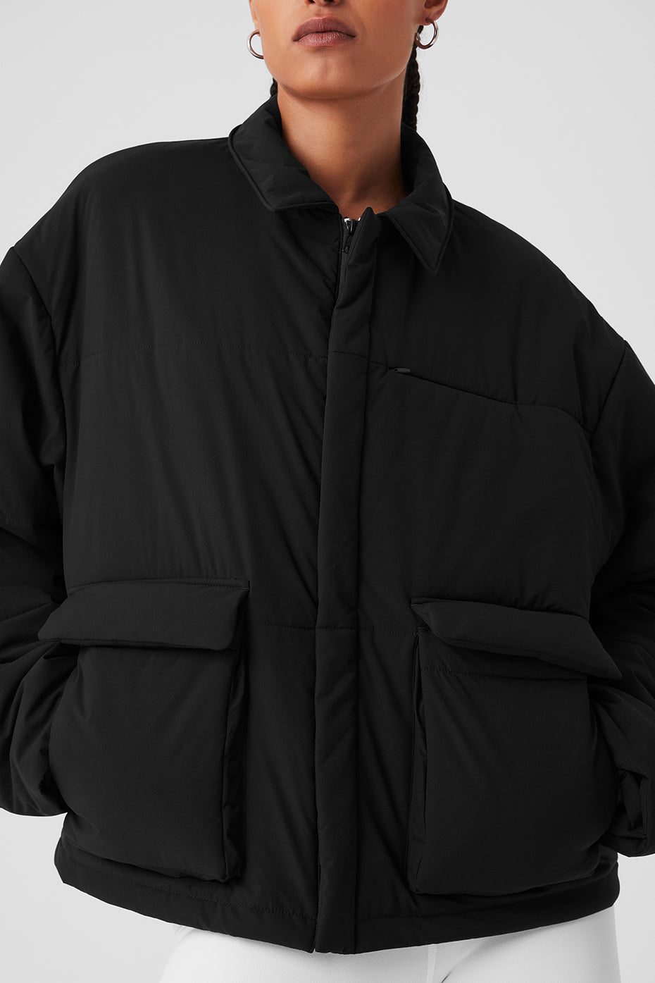 Voyage Utility Cargo Zip Jacket — Black