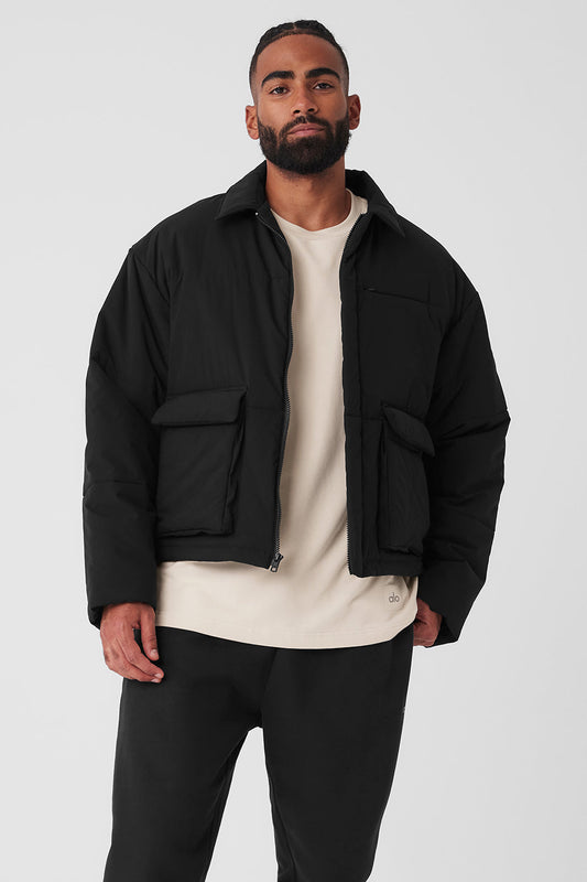 Voyage Utility Cargo Zip Jacket — Black