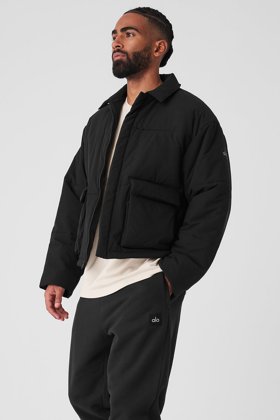 Voyage Utility Cargo Zip Jacket — Black