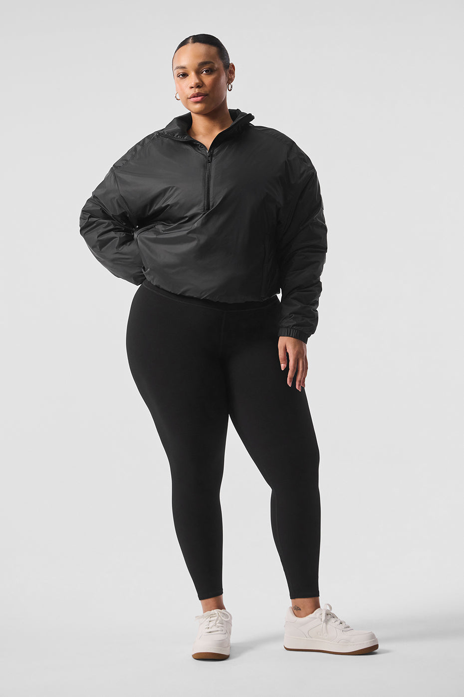Latitude Light Weight 1/2 Zip Crew Sweatshirt Zip Jacket — Black