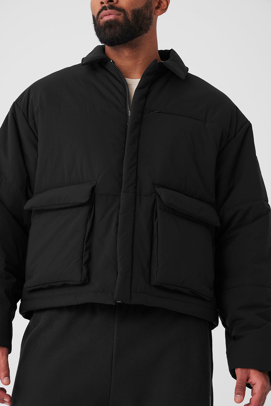Voyage Utility Cargo Zip Jacket — Black
