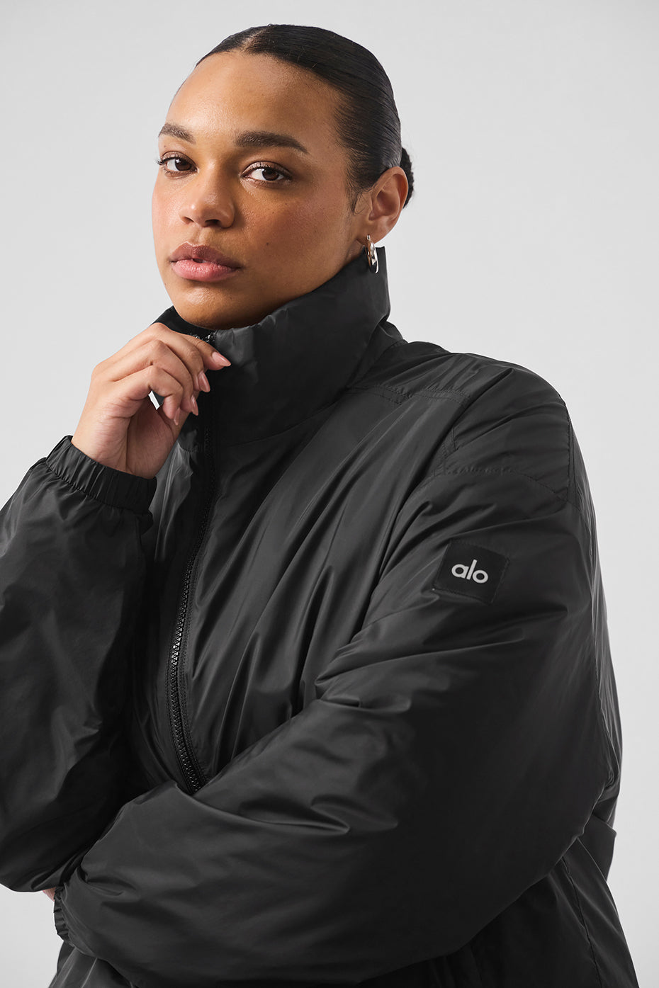 Latitude Light Weight 1/2 Zip Crew Sweatshirt Zip Jacket — Black