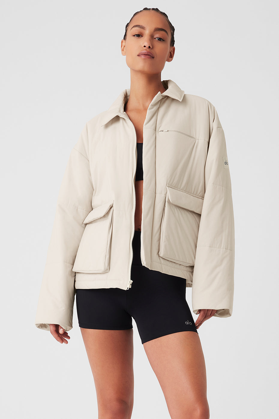 Voyage Utility Cargo Zip Jacket — Bone