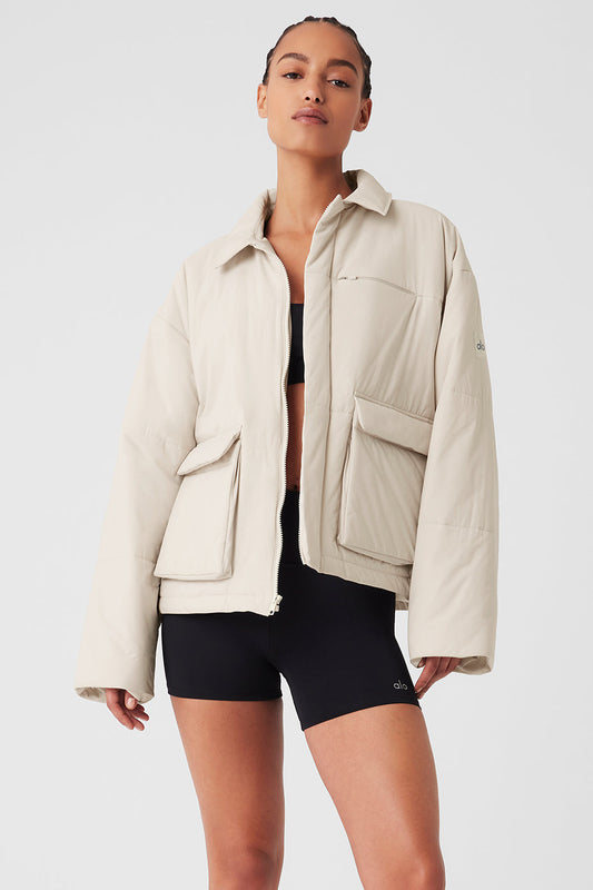 Voyage Utility Cargo Zip Jacket — Bone
