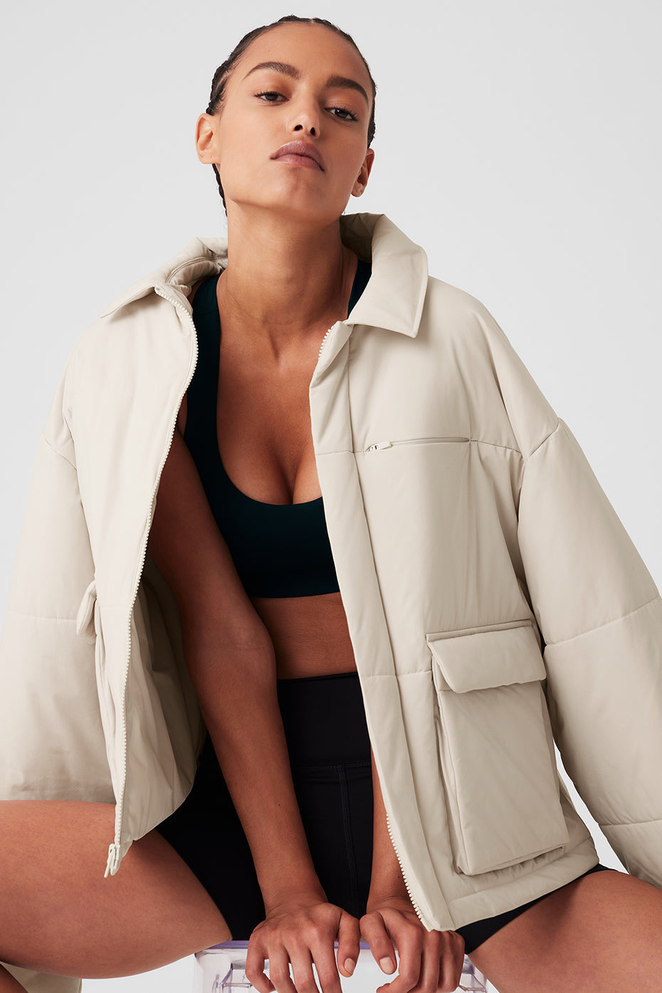 Voyage Utility Cargo Zip Jacket — Bone