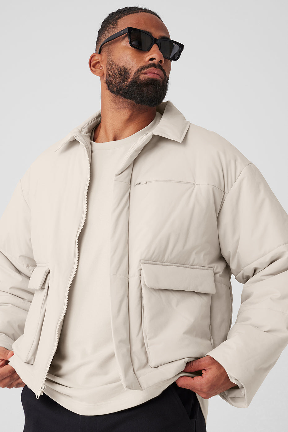 Voyage Utility Cargo Zip Jacket — Bone
