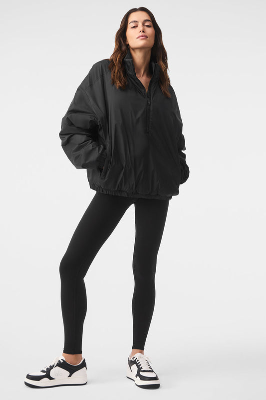 Latitude Light Weight 1/2 Zip Crew Sweatshirt Zip Jacket — Black