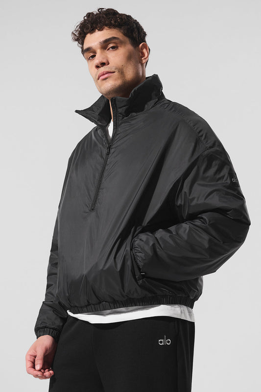 Latitude Light Weight 1/2 Zip Crew Sweatshirt Zip Jacket — Black