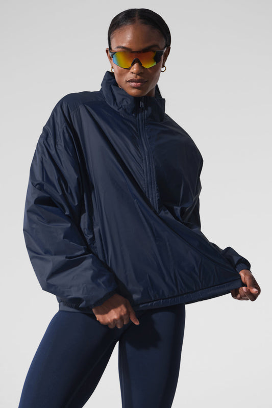 Latitude Light Weight 1/2 Zip Crew Sweatshirt Zip Jacket — Navy