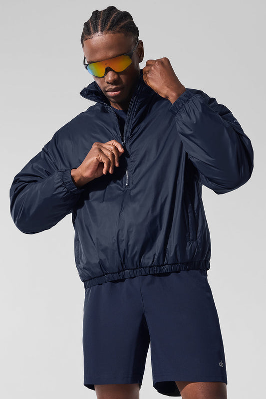 Latitude Light Weight 1/2 Zip Crew Sweatshirt Zip Jacket — Navy
