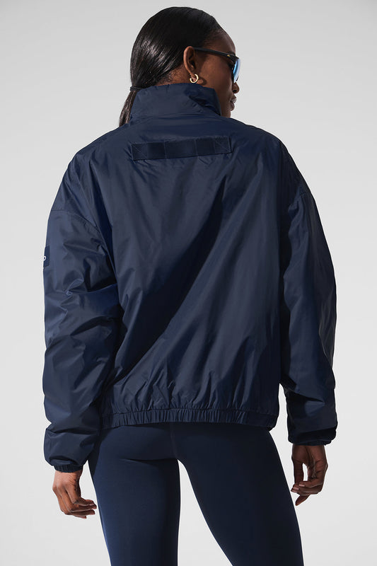 Latitude Light Weight 1/2 Zip Crew Sweatshirt Zip Jacket — Navy