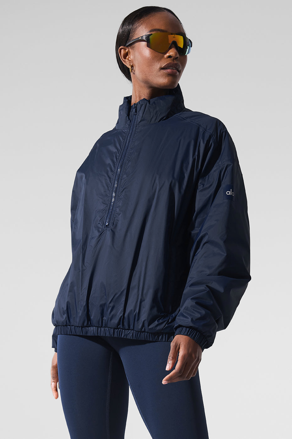 Latitude Light Weight 1/2 Zip Crew Sweatshirt Zip Jacket — Navy
