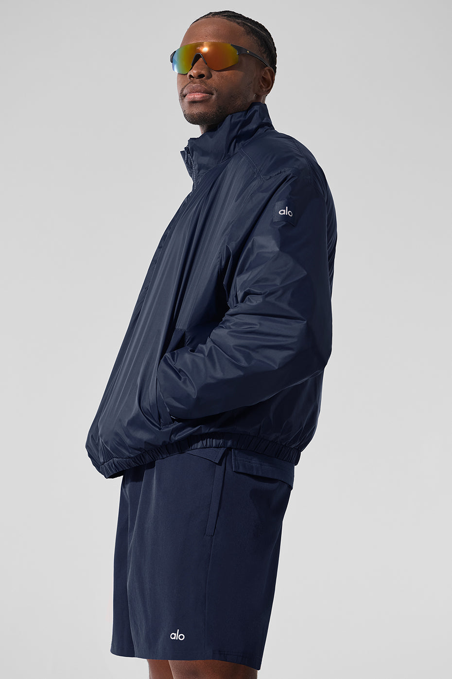 Latitude Light Weight 1/2 Zip Crew Sweatshirt Zip Jacket — Navy