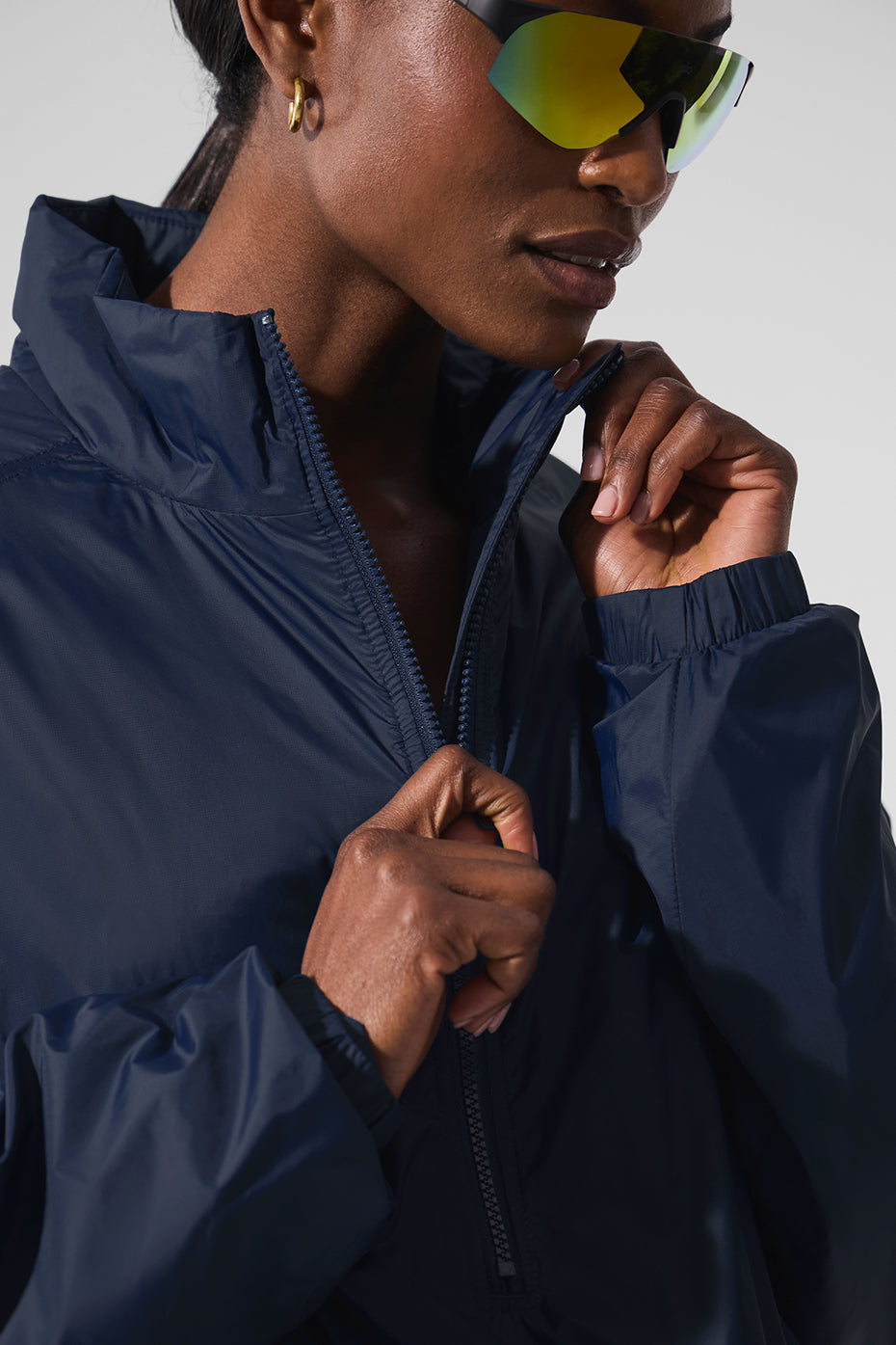 Latitude Light Weight 1/2 Zip Crew Sweatshirt Zip Jacket — Navy