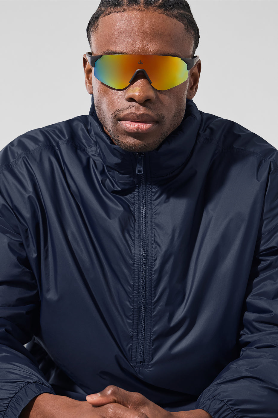 Latitude Light Weight 1/2 Zip Crew Sweatshirt Zip Jacket — Navy