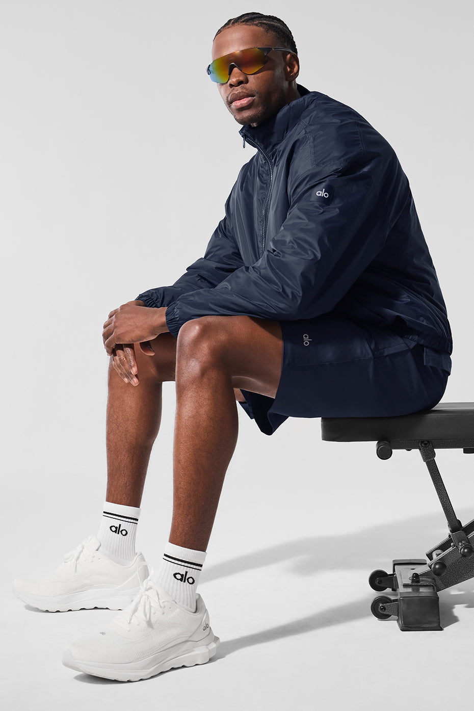 Latitude Light Weight 1/2 Zip Crew Sweatshirt Zip Jacket — Navy