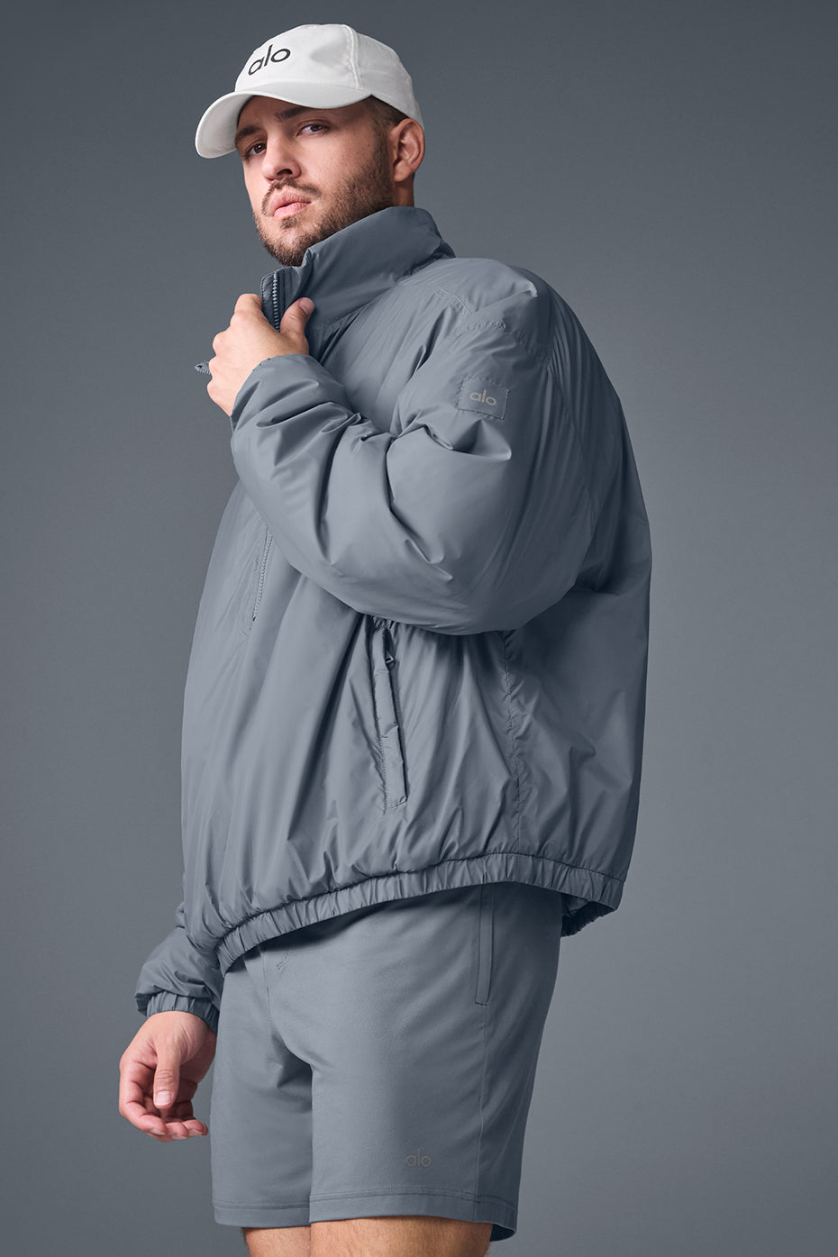 Latitude Light Weight 1/2 Zip Crew Sweatshirt Zip Jacket — Steel Grey